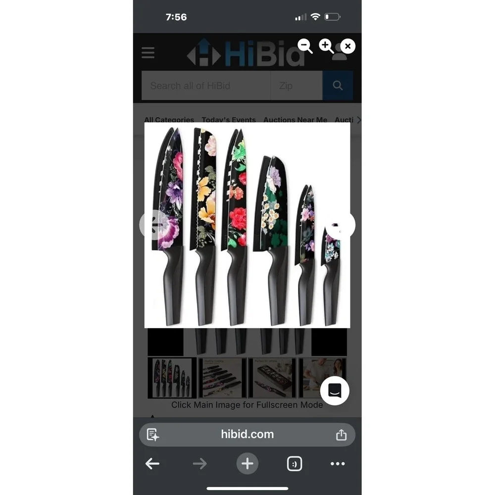 Astercook Knife Set‎ 6 Piece Flower Kitchen Stainless Steel 6 Blade Guards Black